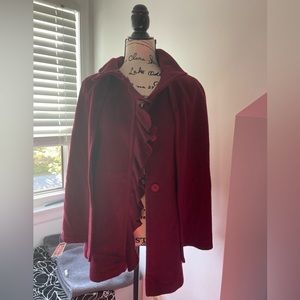 Tahari Brand Maroon Poncho Jacket- New with Tags